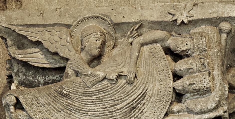 Gilesbertus, Sueño de los Magos, catedral de Autun, c. 1130.